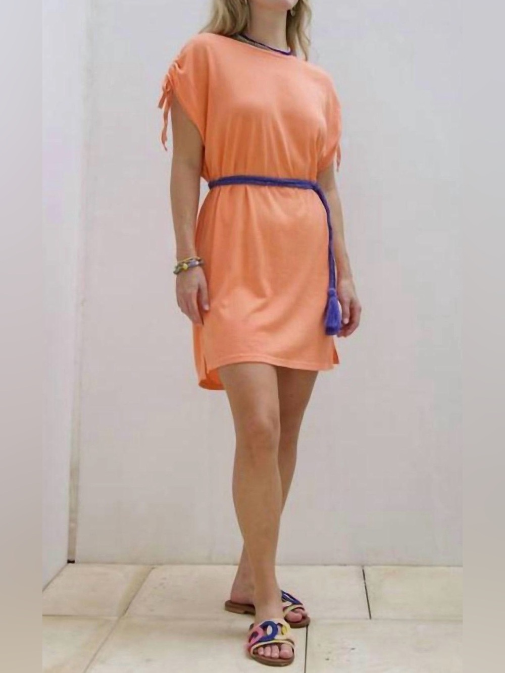 Ex Voto Women’s Short Sleeve Coral Tee Shirt Dress